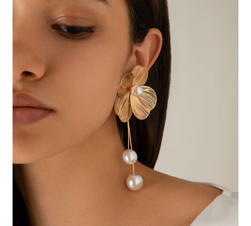 Золоті Сережки Francelli з перламутром для Любві та Великої удачі