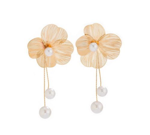 Золоті Сережки Francelli з перламутром для Любві та Великої удачі