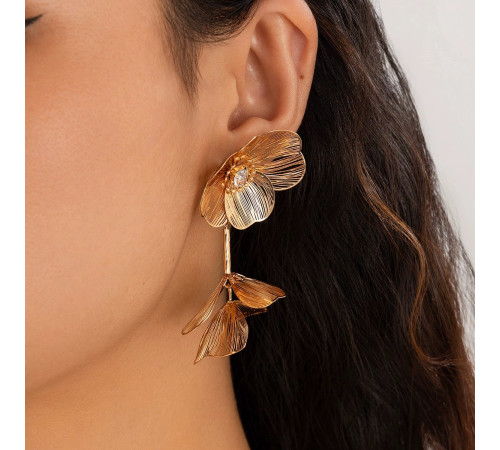 Золоті Сережки Francelli з Фіанітами клас ААА для Любові та Велика енергія й обертання Удачі