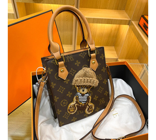 Брендова сумка з Чотирилисним Клевером з Ведмедик Polo Ralph Lauren для удачі та приваблення грошей коричневий