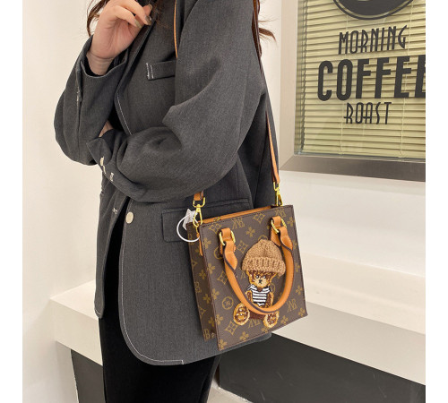 Брендова сумка з Чотирилисним Клевером з Ведмедик Polo Ralph Lauren для удачі та приваблення грошей коричневий