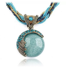 Турмалінове намисто з бісером блакитний Вековий Схід