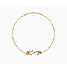 Золота сакральна підвіска Змія з Фіанітами для Здоров'я, Багатства, удачі та здійснення Жела