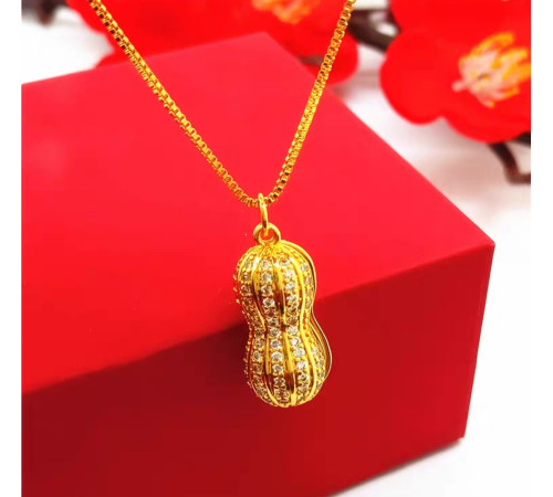 Золота підвіска Арахіс із перлами для цвітіння і Довголіття і Велике Багатство 18 каратів