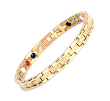 Турмаліновий браслет Золотий тонкий Змія Біомагінтний з Титаном, Германієм і Біофотонами Energy 5в1