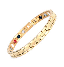 Турмаліновий браслет Золотий тонкий Змія Біомагінтний з Титаном, Германієм і Біофотонами Energy 5в1