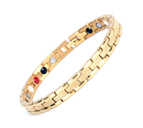 Турмаліновий браслет Золотий тонкий Змія Біомагінтний з Титаном, Германієм і Біофотонами Energy 5в1