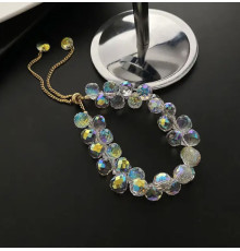 Браслет із гірського кристала гранованого Імператорська Аврора Рожева дарує нескінченне багатство та мудрість