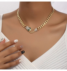 Золота Підвіска Змія з фіанітами для Здоров'я, Багатства, удачі та здійснення Жела