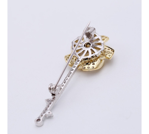 Золота Брошка Віяло удачі з п'ятьма обертовими лезами приваблює чудове удавання, прибирає перешкоди від