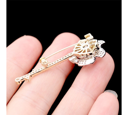 Золота Брошка Віяло удачі з п'ятьма обертовими лезами приваблює чудове удавання, прибирає перешкоди від