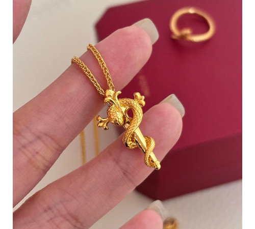 Золота Підвіска Змія з Ваджерою талісман для Багатства, Здоров'я, Ізобіля, Любові удачі на рік Змії