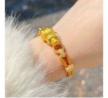 Браслет Дракон Золотий 18 каратів із фіанітами Малайзія Черепи та Здоров'я