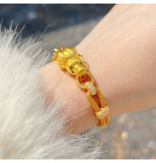 Браслет Дракон Золотий 18 каратів із фіанітами Малайзія Черепи та Здоров'я