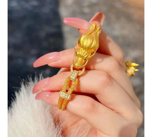 Браслет Дракон Золотий 18 каратів із фіанітами Малайзія Черепи та Здоров'я