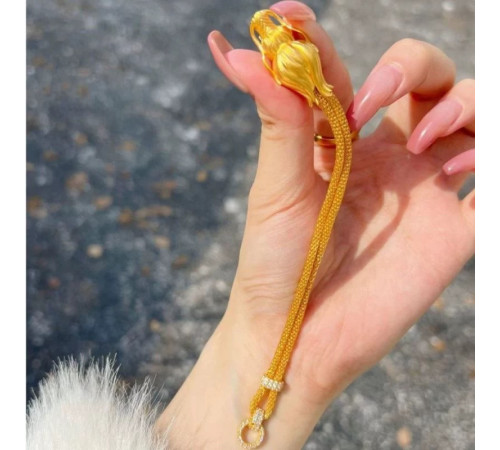 Браслет Дракон Золотий 18 каратів із фіанітами Малайзія Черепи та Здоров'я