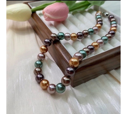 Перлове намисто з браслетом Cartier з Малазійського морського різнобарвних перлів Akoya Клас AAA з фіатом