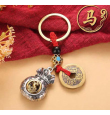 Брелок Кінь з Мішком Багатства – для залучення великих Грошей