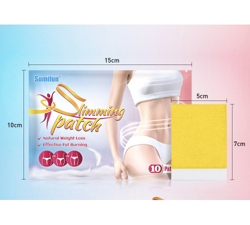 Жироспалювальний пластир для схуднення з імбиром і китайськими травами — Плоский живіт, стрункі ноги 10 шт.