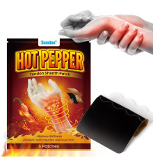 Турмаліновий пластир для терапії сухожиль, зап'ястя, шия, спина, коліна з гострим перцем 6 штук