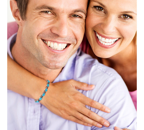 Мідний турмаліновий браслет із бірюзою та магнітами для нормалізації тиску, від вірусів і гарного настрою