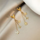 Позолочені Сережки-цвяшки Essential Louis Vuitton Monogram Heritage з чотирилистним конюшином для удачі 18К