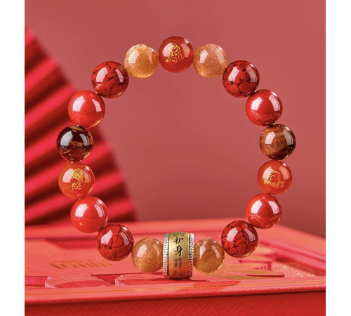 Малазійський Браслет «9 Удач» з кільцем Сакральних Мантр — Процвітання, Захист і Гармонія