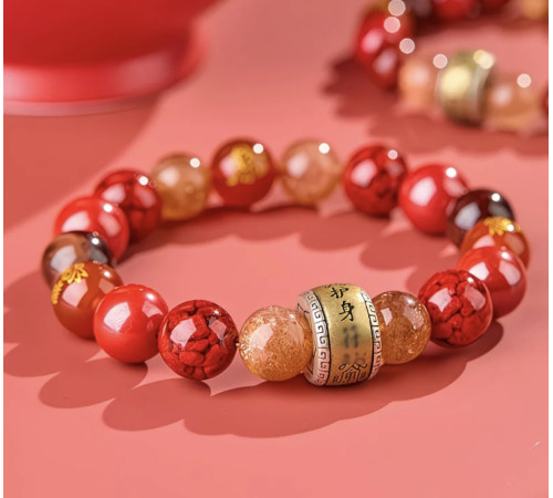 Малазійський Браслет «9 Удач» з кільцем Сакральних Мантр — Процвітання, Захист і Гармонія