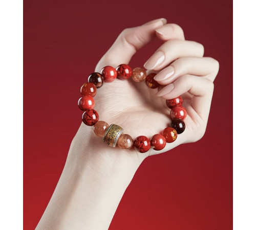 Малазійський Браслет «9 Удач» з кільцем Сакральних Мантр — Процвітання, Захист і Гармонія