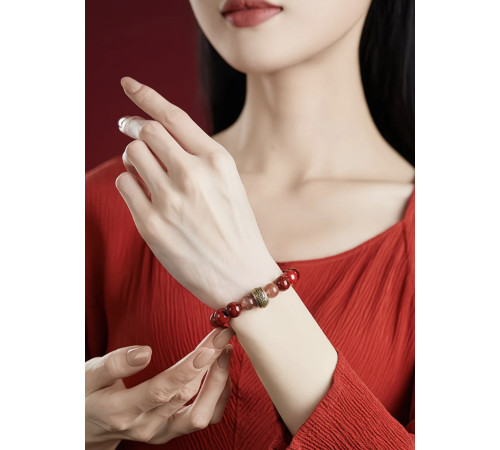 Малазійський Браслет «9 Удач» з кільцем Сакральних Мантр — Процвітання, Захист і Гармонія