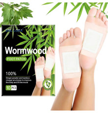 Турмалінові Пластирі для ніг Wormwood Foot Patch з полином — детокс, очищення організму, енергія та відновлення, 10 шт.